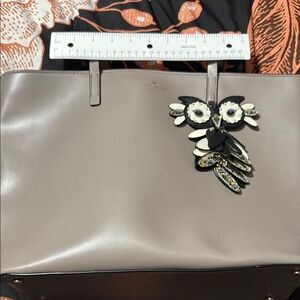 Kate Spade Gray and Black Tote with Playful Owl Charm